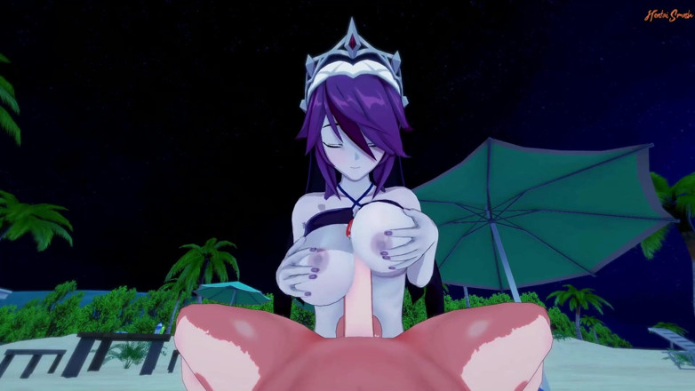 Hentai Smash: Rosaria gets POV fucked on the beach - Genshin impact Hentai.