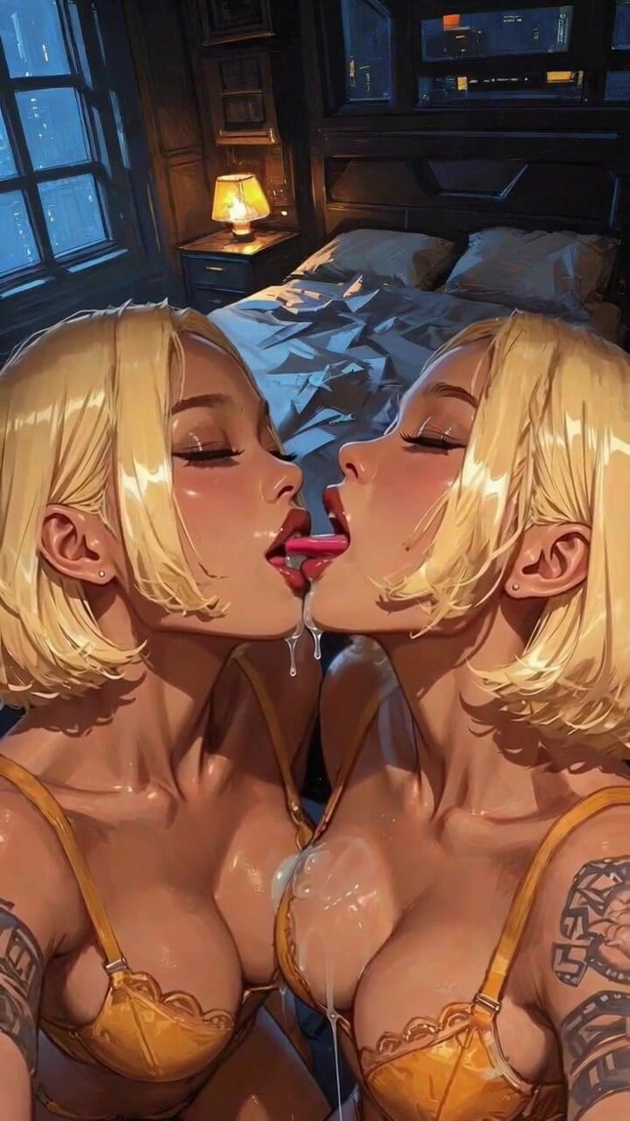 Hot girl dancing: Lesbiche bionde lingua e bacio fetish, Ai animazione