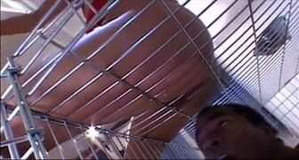 Outdoor pervs: Big butt with glasses takes a big black cock (humiliation)