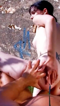 Sexy skinny teen Vladana fucked by stepdad outdoor on vacation