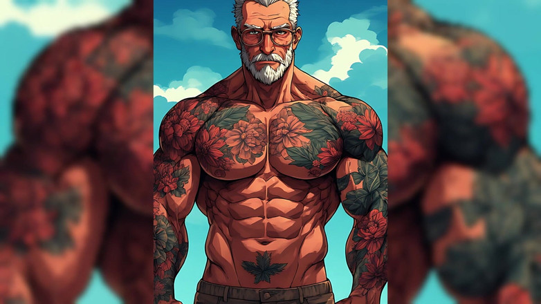 Erotic Man: 纹身肌肉男人性感的ai艺术