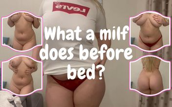 What a Blonde Single MILF Does Before Bed