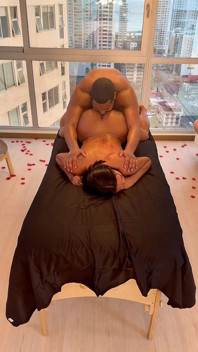 Family Taboo. Stepmom Receives Massage by Her Stepson with Risky Cum. Ep3