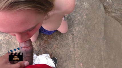 Mr_XES: Outdoor fucking interracial blowjob