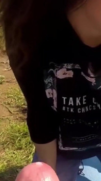 Teen Swallowing Cumshot Outdoor