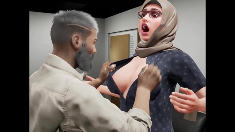 Denis animation: Muslim Hijab Girl Hard Fucked in Her Asshole