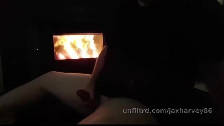 Jax harvey: Moaning and Edging My Thick Cock with the Fire Going