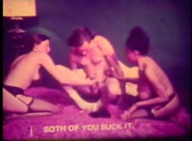 Vintage Usa: Retro, behaarter dreier, muschi fickt großen schwanz, lutscht sperma im...