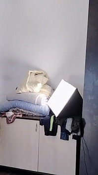 Sexy Latina Tries on and Cuts Clothes. Sexy Latina with Hairy