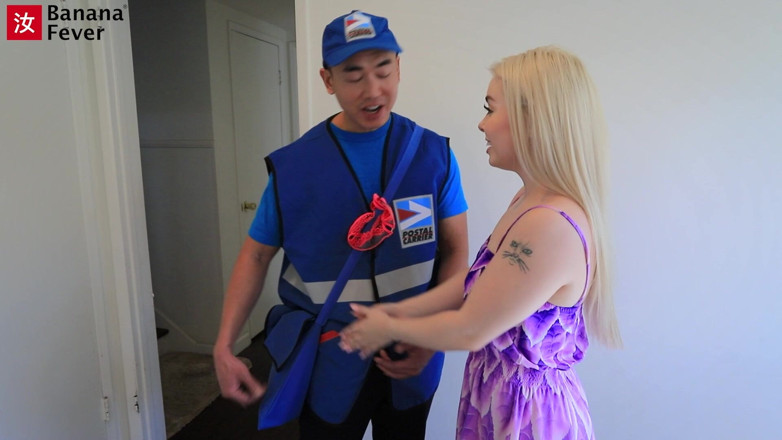 Banana Fever: Petite Blonde Haley Spades Gets Fucked by Asian Mailman - Tiny...