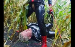 Latex dress babe pissing dominating