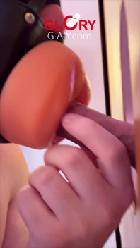 Straight Guy Pounds His Girl at the Gloryhole - but Who's Really Moaning Behind It?!