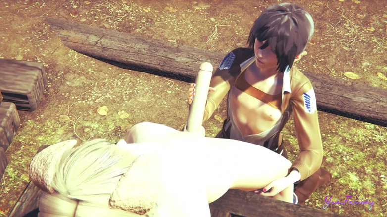 Yaoitube: Na Titans Yaoi Femboy - Eren Ręczna robota i palcówka