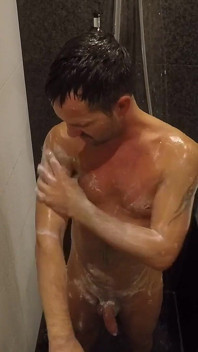 Horny Shower Cumshot with Tim Blesh