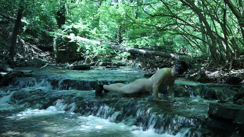 barenakedboy: Flexing by the Waterfall, Trying to Sneak a Little Private...
