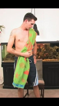 Tattooed Dude Ijerks Himself in Front of Fish Tank