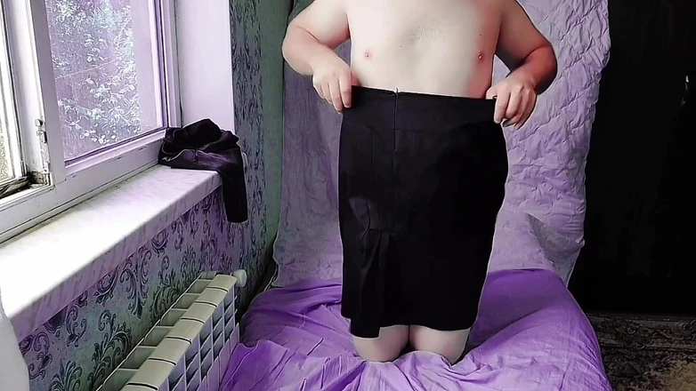 Kitty_Cross: Blonde Kitty Cross Beauty Femboy Home Alone in Her Sexy...