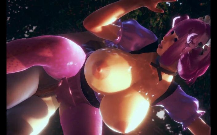 GameslooperSex: Une soubrette de Kokoro exhibe ses énormes seins - animation