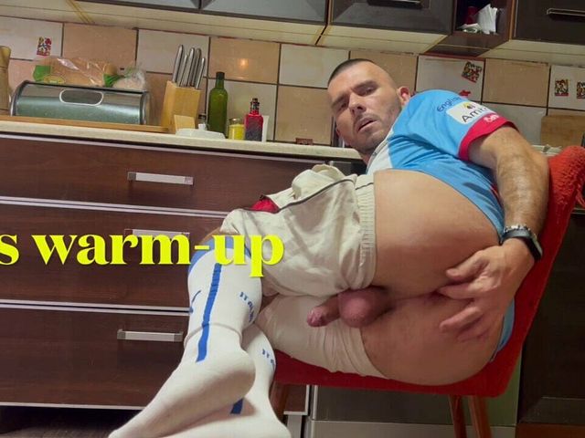 Soccer Anal Fun with dildo in white socks (Suit_Socks_Sport)