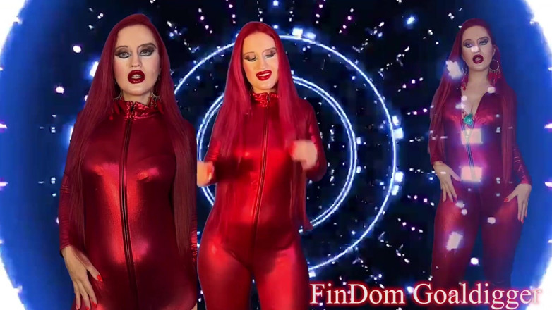 FinDom Goaldigger: Glanzende bodysuit-transformatie