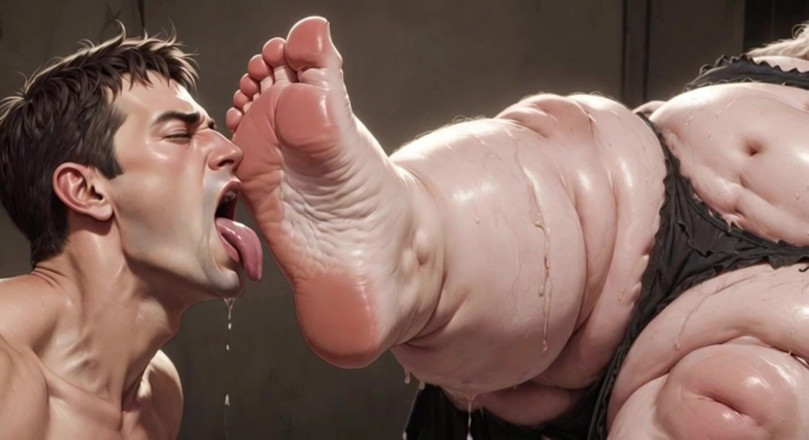 YOUR BEST FANTASY: Giant SSBBW Dominates Slave with Foot Licking - Big Feet Worship