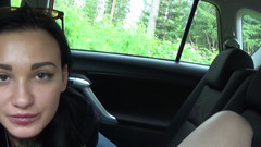 Qombol: Fucking my horny step-sister in car while daddy is outside