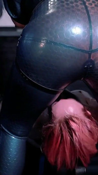 Strap-on Suck and Facesitting in Latex Catsuit Femdom Video