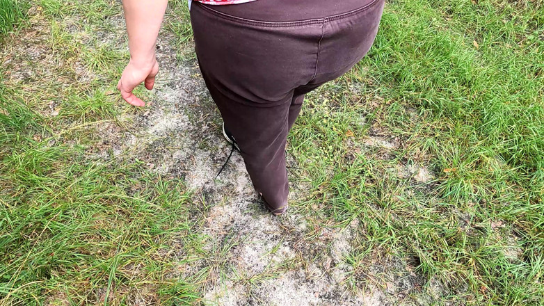 Bouncy Tits Action: Complet goală prin pădure în timp ce își plesnește sânii
