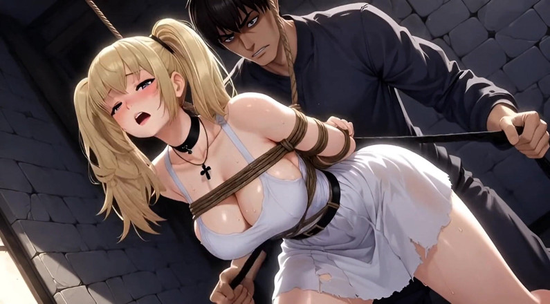 Stories&Anime: Еротична добірка, зв'язана блондинка хентай раб