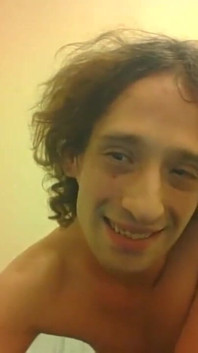 Topless Transgirl Surprised at Her Own Flexibility
