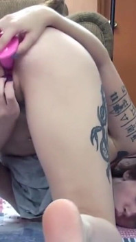Blonde Babe Gets Fingered and Toyed by Brunette to Explosive Orgasm