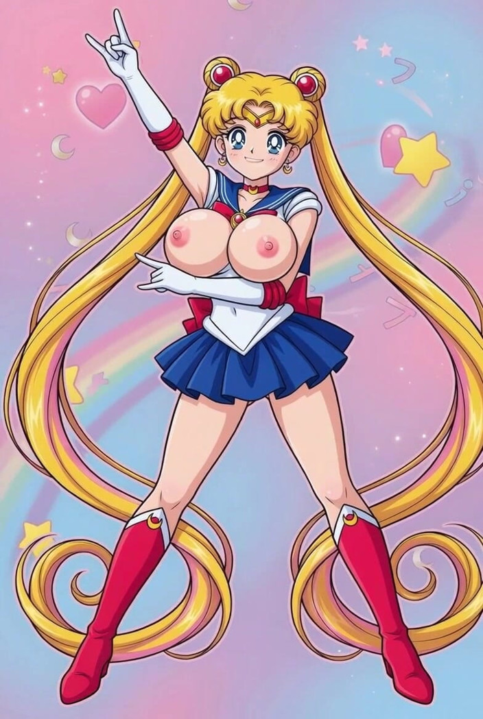 L6RD7BLU3 AI: Sailor Moon sıkı kel götlü amcığını sallıyor