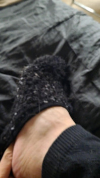 Fuzzy Sock Foot Peek-a-boo