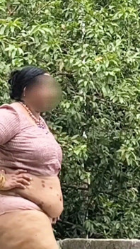 Chubby Girl in White Skirts and Pink to Getting Completely Naked and Walking Nude Outdoor