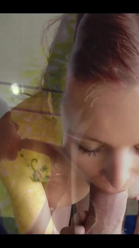 Sweet Blowjob From Hot Girl with Sunset View From Window