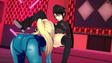 Hentai Smash: Bayonetta और samus ट्रिबिंग से पहले बारी-बारी से चूत चाटते हैं - सुपर स्मैश ब्रदर्स हेनतई