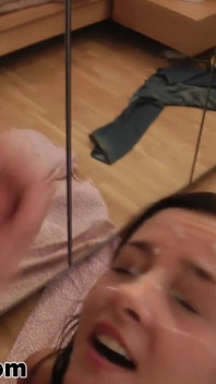 Big tits 19 year old teen Candy Alexa POV facial blowjob