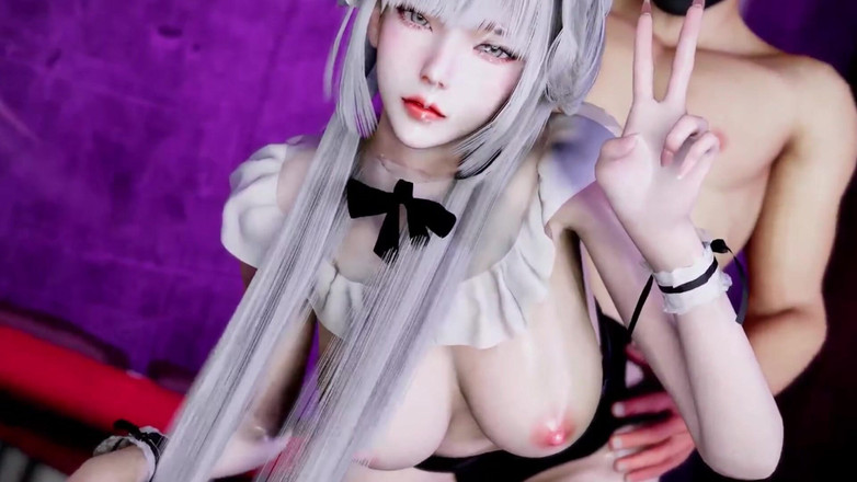 Why fuck so hard: 3D asiatisches schätzchen, nackt und ihr perfekter arsch, der auf...