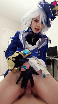 The Kinky Furina From Genshin Impact Prefers Aether's Nutritious Cum, Which Is Supposed to End up in Her Shaved Pussy