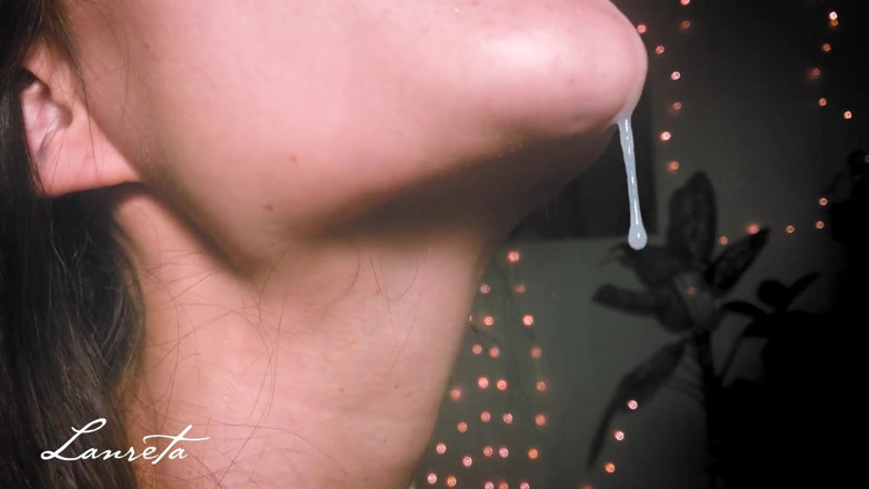 Lanreta: Enthusiastic close up blowjob w/ throbbing cum in mouth - pulsating...