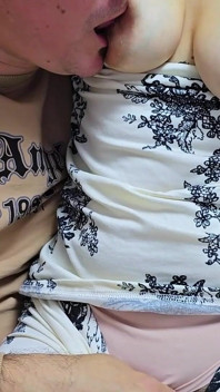 Intimate Play with Puffy Boobs and Nipple Sucking