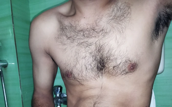 Handsome vicky: With Penis in Hand Having Fun in Toilet