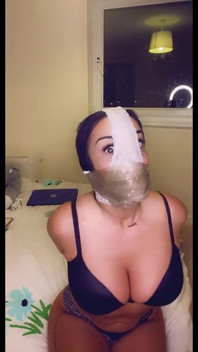 Latina Gagged with Panties and Taped with a Wrap Gag! 