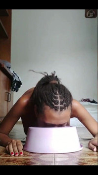 A Naughty Little Showing off While Eating Her Breakfast