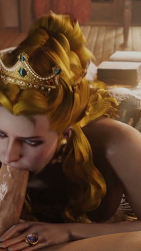 A Rainha está fazendo sexo com uma serva em seu castelo.