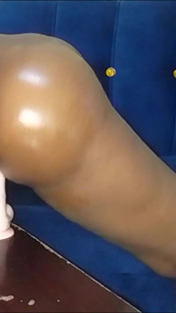 Caught Riding and Twerking on My White Cock Dildo