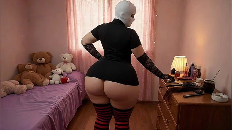 Xprohibidox1: Gotická dívka s velkým zadkem se pohybuje sexy