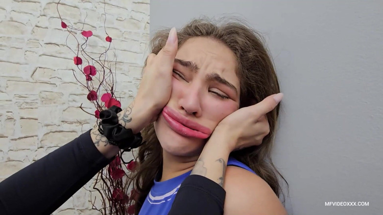 MF Dominance: Smashing the Stupid Teen's Face with Her Hands