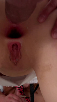 Two dick in ass and creampie