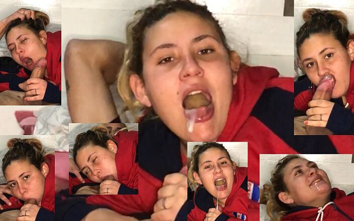 Naomi Simon: 18letá nevlastní sestra bere do pusy velkou nálož spermatu